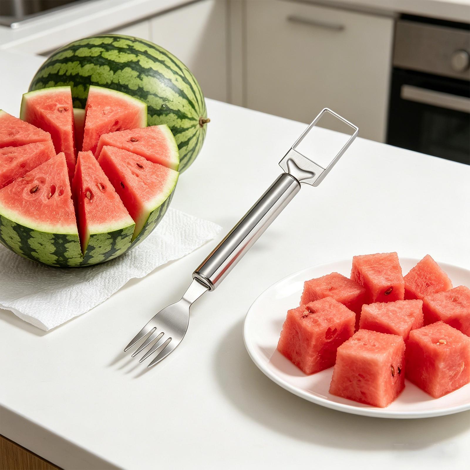 Watermelon Slicer Cutter - Pemotong Semangka Garpu Dapur Berkepala Ganda