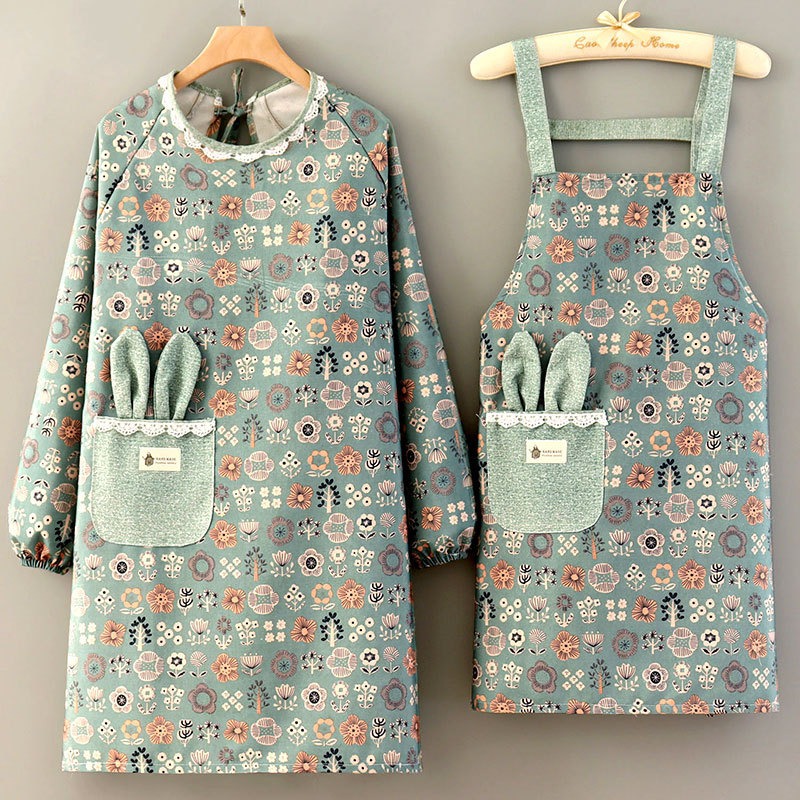 Kitchen Gadgets Trending - Apron Kain Kanvas Bernapas Lengan Panjang