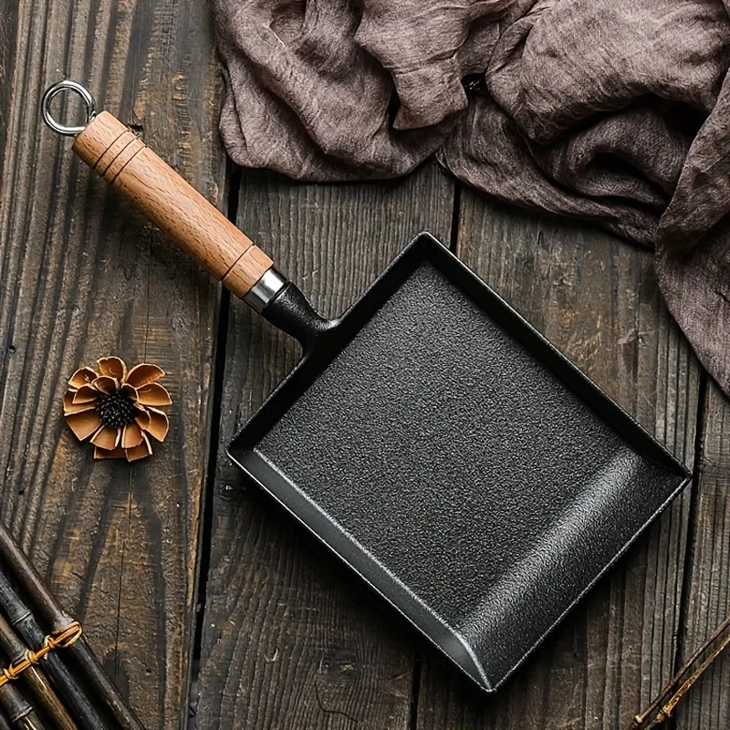 Cast Iron Skillet - Tamagoyaki omelet hitam anti lengket, panci