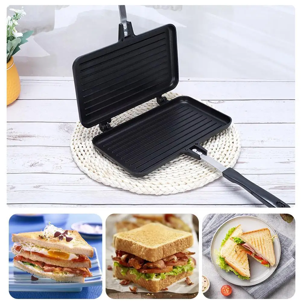 Cast Iron Skillet - Wajan penggorengan dua sisi, alat memasak