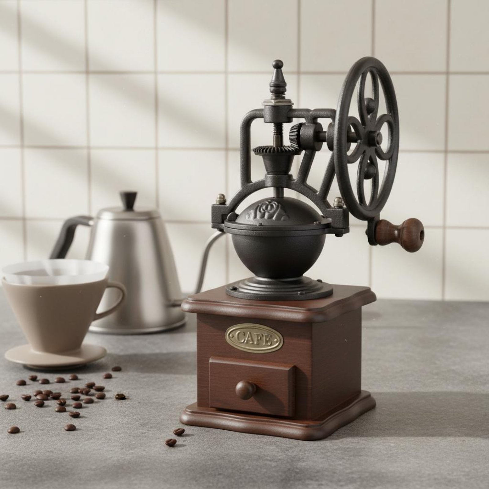 Penggiling Kopi Manual Bentuk  - Kitchen Gadgets Vintage ulasan dan harga