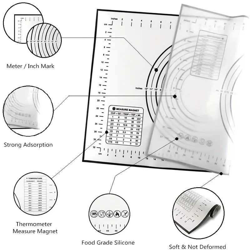 yesThickened Dough Rolling Mat - Silicone Baking Mat ulasan dan harga