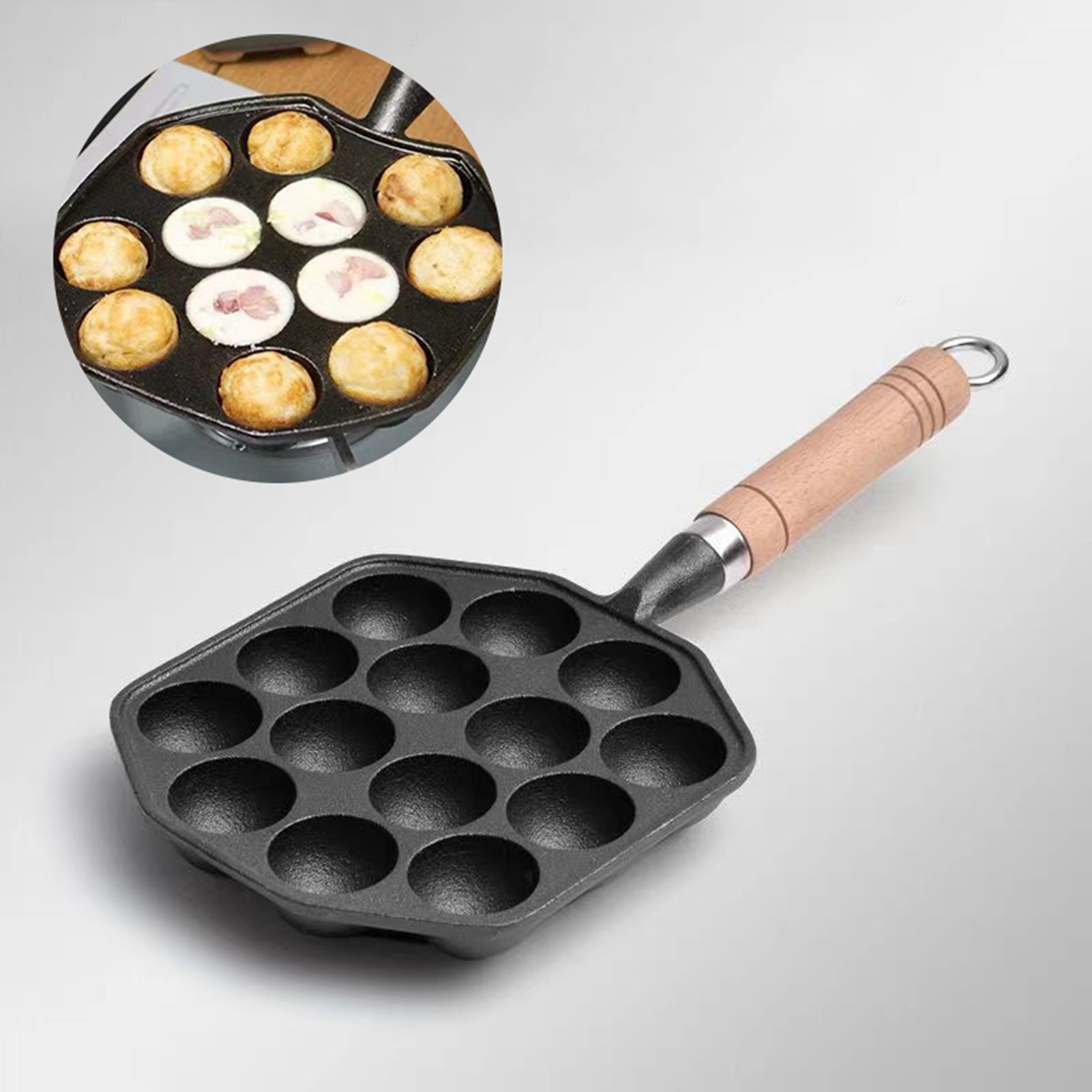 Panci Takoyaki 14 lubang besi  - Cast Iron Skillet ulasan dan harga