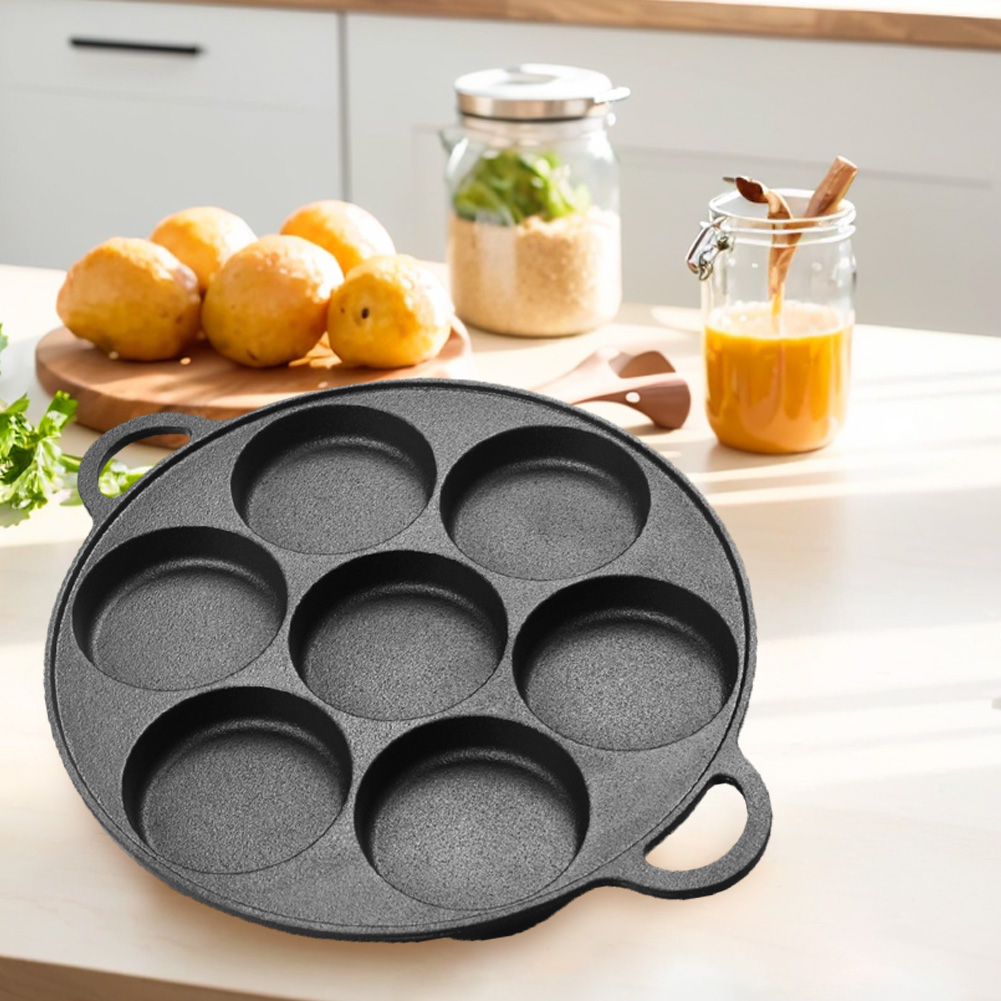 Wajan Penggorengan 7 Lubang Be - Cast Iron Skillet ulasan dan harga